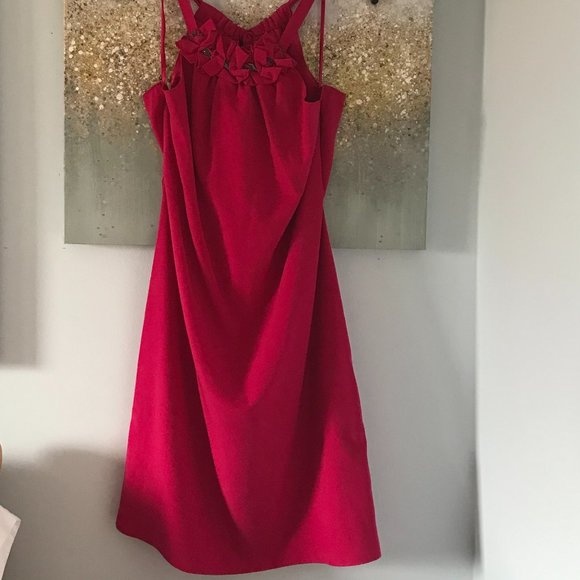 Tahari Krystal Halter Dress in Shocking Pink (NWT) - Picture 2 of 14